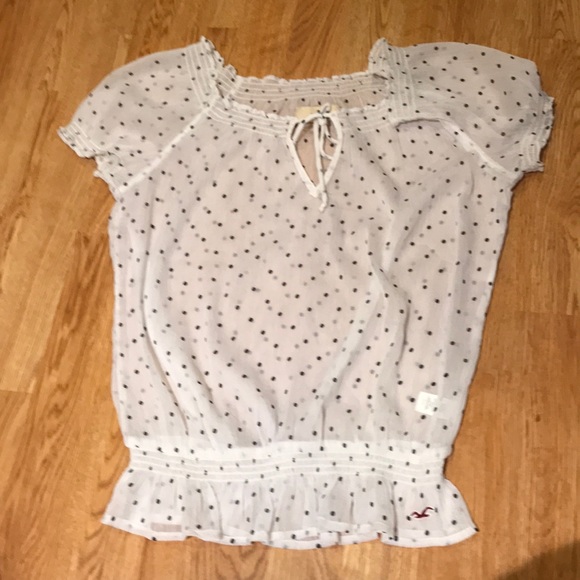 Hollister vintage  sheer printed polka dot blouse, medium. - Picture 1 of 3